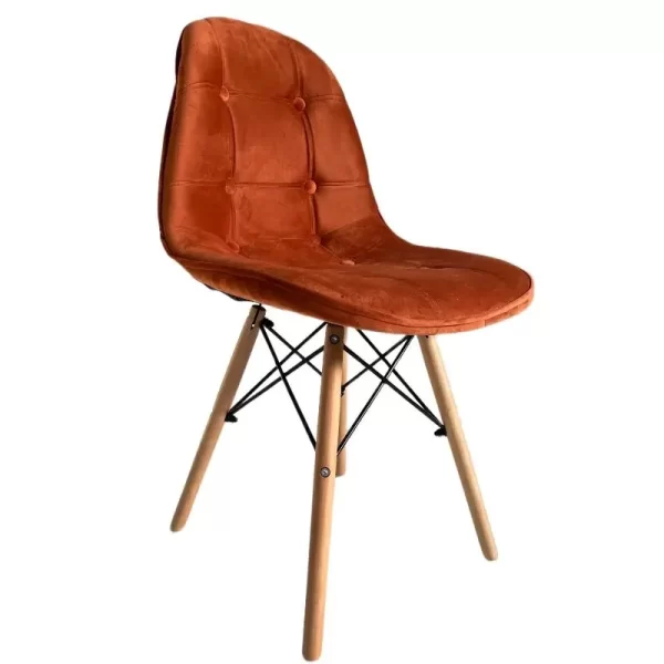 Cadeira Eiffel Estilo Botonê Aveludada Terracota