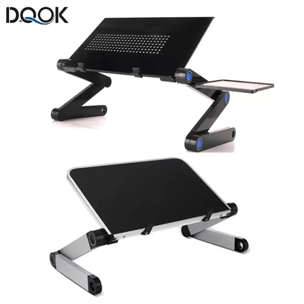 Suporte de mesa ajustável para laptop, portátil, alumínio, ergonômico, para tv, cama, sofá, pc, notebook, mesa, com mouse pad