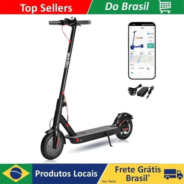Patinete Elétrico Scooter Dobrável 350W 36V Display Digital 8,5 Polegadas