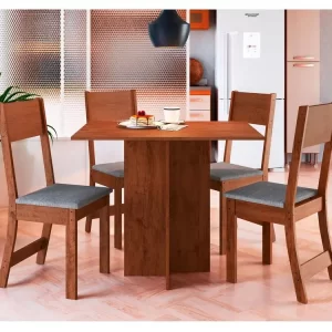 Mesa de Jantar Retangular com 4 Cadeiras Indekes Talita