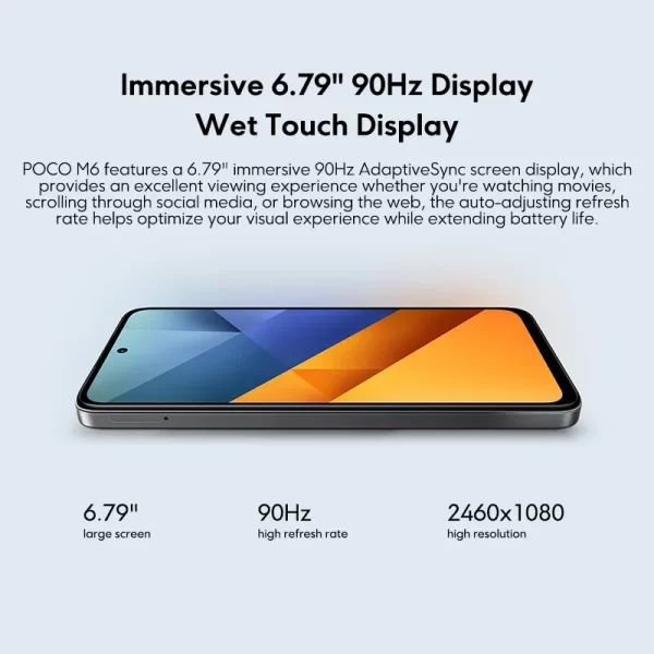 Versão global poco m6 4g smartphone mtk helio g91 ultra 108mp câmera 33w carregamento rápido 5030mah bateria 6.79 "90hz display - Imagem 3