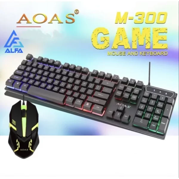 Kit ALFA Teclado Mouse Gamer 3200dpi Semi Mecânico Rgb Led Original M300 - Imagem 6