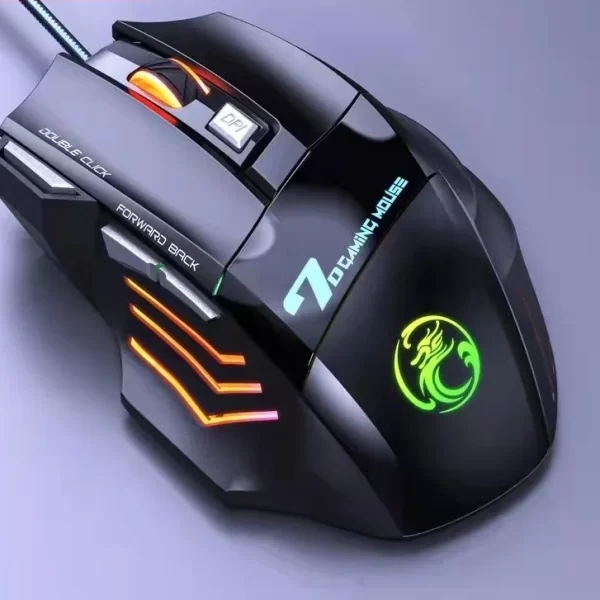 Mouse Gamer Laser X7 3200dpi Original KAPBOM Led Usb 7 Botões Profissional KA-617 - Imagem 3