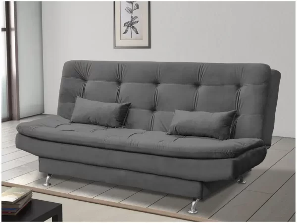 Sofá-cama Casal 3 Lugares Reclinável Veludo Light Matrix Salomé - Imagem 2