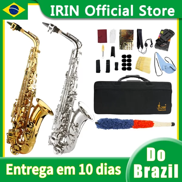 Envio do brasil eb saxofone alto corpo de bronze conjunto saxofone profissional instrumentos de sopro com caso reed sax acessório