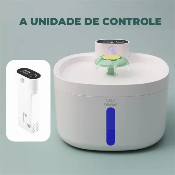 Newpet Fonte de água para gatos com sensor inteligente de 2,6 litros Distribuidor automático de água para gatos Alimentador de animais de estimação Bomba de fonte de água para cães com filtro -Bivolt - Imagem 4