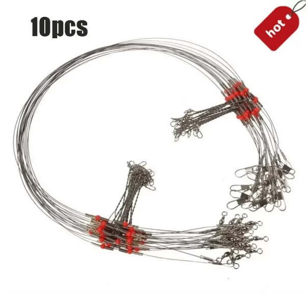Alta Carbono Aço Inoxidável String Fish Hook, Segurança Snaps Líder, Traço com Snap, Linha De Fio De Pesca, Fio De Corda, Qualidade