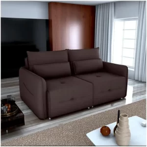 Sofá-Cama Reclinável 3 Lugares Veludo Celine
