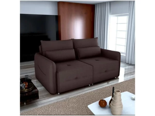 Sofá-cama 3 Lugares Casal Reclinável Veludo Matrix Celine
