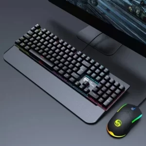 Teclado Mecânico Azul e Mouse Kit BK-03 RGB