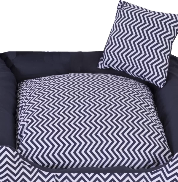 Cama Para Pet Cães E Gatos Chevron Azul Porte Grande - Imagem 4
