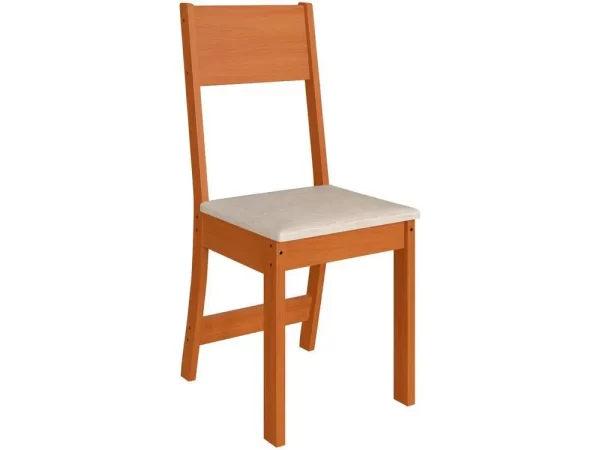Mesa de Jantar 4 Cadeiras Retangular Freijo e Off White Indekes Luiza - Imagem 5
