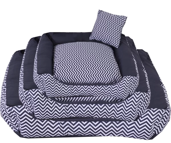 Cama Para Pet Cães E Gatos Chevron Azul Porte Grande - Imagem 3