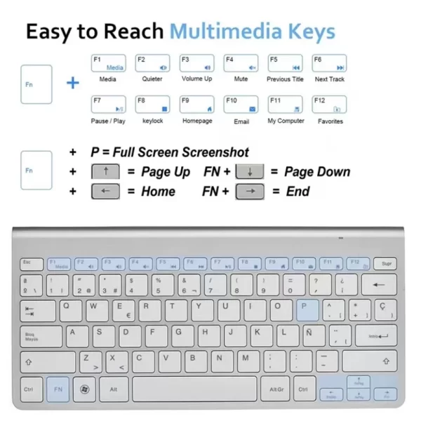 Combo Teclado Com Mouse Adaptador Usb Sem Fio Wb-8066 Pc - Imagem 2