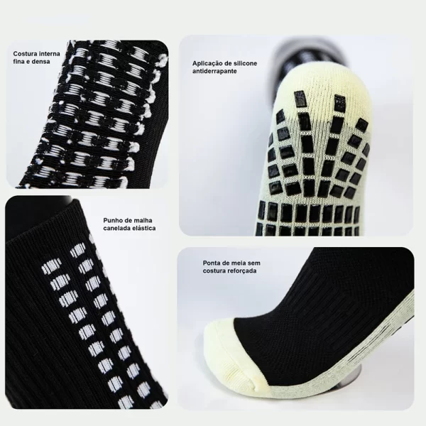 10 Pares, Meia Antiderrapante Futebol, Poliamida Respirável E Confortável, Meia Antiderrapante Masculina, Meias Esportivas - Imagem 5