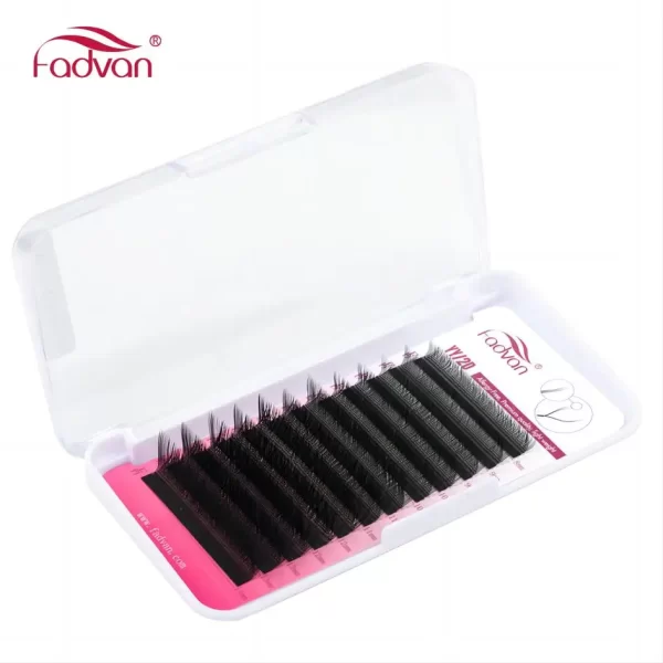 FADVAN YY Cílios 30 PCS L/LU/L + Curl YY Forma Cílios Preto Pré-fabricados Volume Fãs Envio do Brasil - Imagem 4
