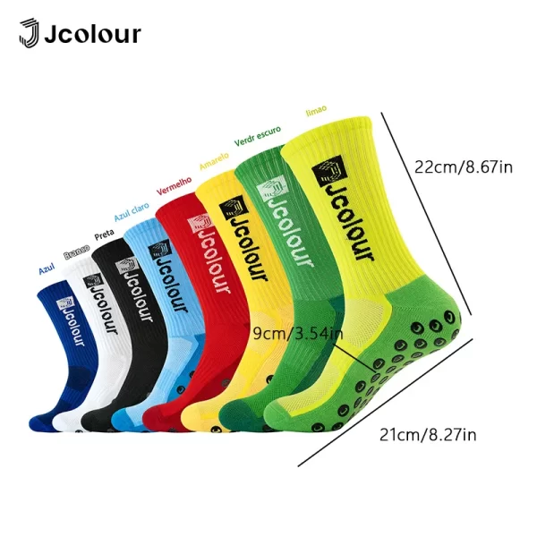 Novas meias esportivas elegantes e coloridas，Meias de futebol antiderrapantes，Meias de poliamida，Respirável e confortável - Imagem 2