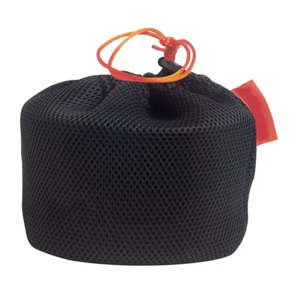 Saco de armazenamento de panela de acampamento ao ar livre portátil piquenique panelas saco de armazenamento sanduíche malha cordão bolso fogão ao ar livre acessórios - Imagem 5
