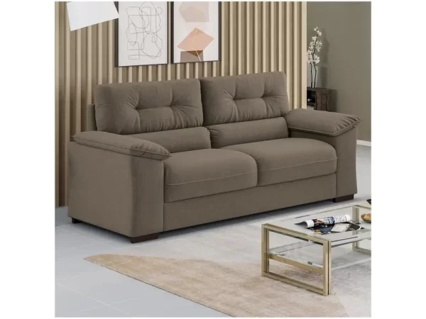 Sofá 3 Lugares Suede Decore Cascaya Linoforte - Imagem 4
