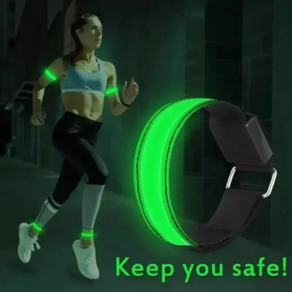 Braçadeira de Corrida Noturna USB Recarregável - Cinto de Segurança para Ciclismo e Esportes ao Ar Livre - Imagem 2