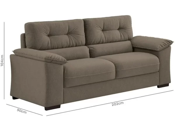 Sofá 3 Lugares Suede Decore Cascaya Linoforte - Imagem 5