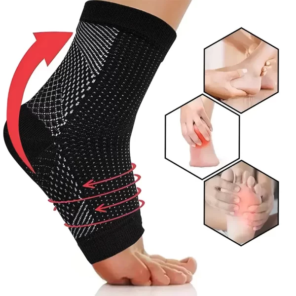 3 Pares, Meias para neuropatia para alívio da dor e fascite plantar, Meias tornozelo para homens e mulheres, Meias compressão - Imagem 3