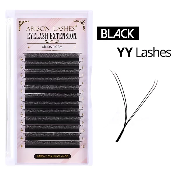[Entrepôt na Brasil] ARISON Atacado 10/30/50pcs YY/W-forma Cílios Pré-fabricados Volume Cílios Extensão 3D/4D/5D/6D/8D Lash - Imagem 2