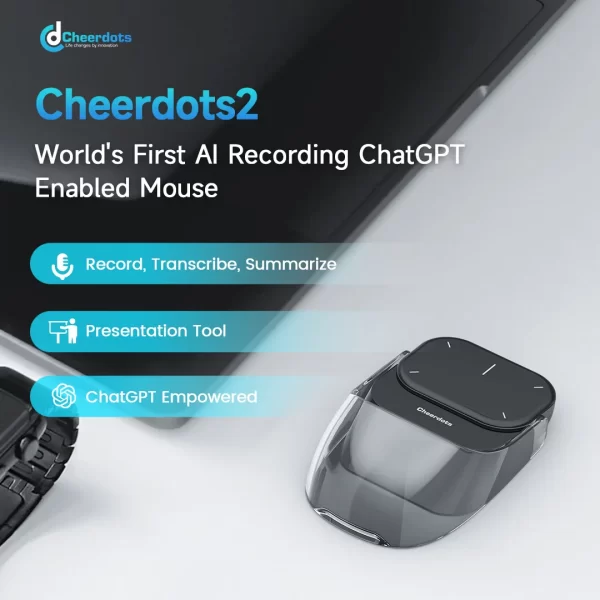 Cheerdots 2 mouse de ar removível sem fio touchpad tudo-em-um mouse habilitado bolso sem fio controle de gravação ia chatgpt escritório - Imagem 3