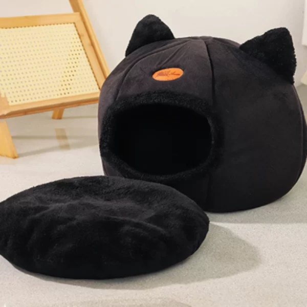 Novo conforto de sono profundo no inverno cama de gato iittle esteira cesta pequena casa do cão produtos animais de estimação tenda aconchegante caverna ninho interior cama gato - Imagem 5