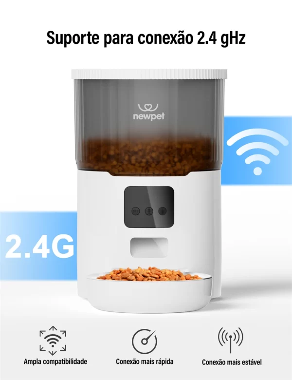 Alimentador automático para animais de estimação, 4l, wi-fi, redemoinho inteligente, alimentador lento para cães com gravador de voz, temporização de grande capacidade, dispensador de comida para gatos - Imagem 6