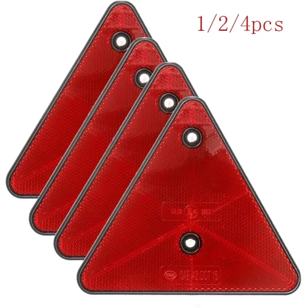 Refletores triangulares vermelhos refletores traseiros aviso de segurança para trailer bicicleta motocicleta caminhão barco acessórios do carro