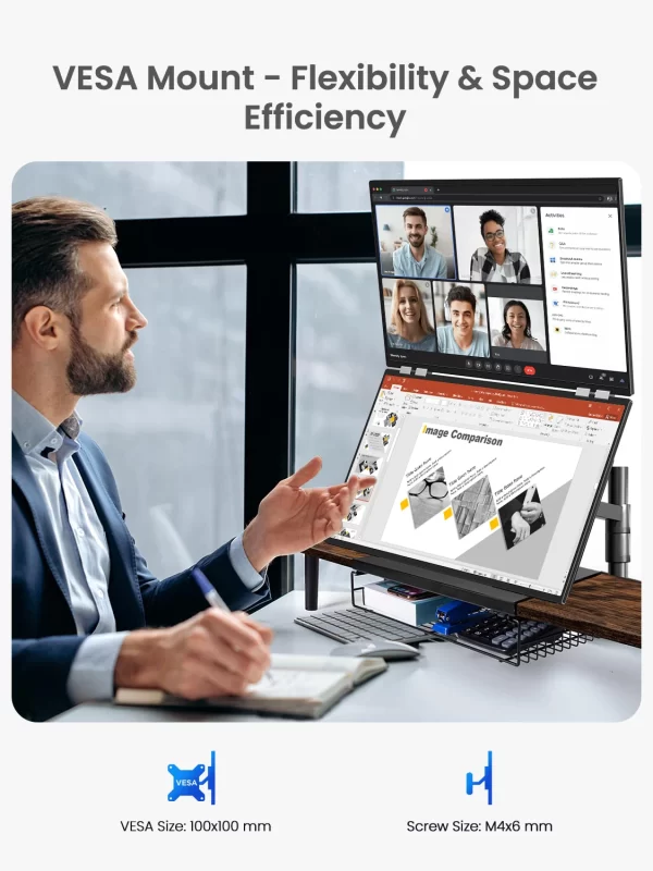 UPERFECT 23,8" Monitor duplo 100Hz USB-C HDMI Extensor de tela portátil para jogos Laptop 1080P HDR para Windows Mac Android IOS Phone PS4/Switch/Xbox - Imagem 2