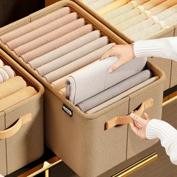 Engrossar roupas organizador calças camisola armários de armazenamento gavetas organizador jeans caixa de armazenamento guarda-roupa organizadores de armazenamento de roupas - Imagem 3