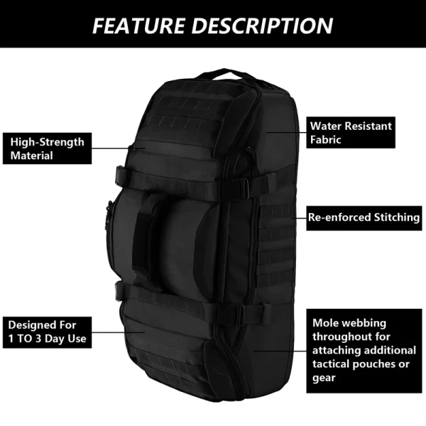 Lqarmy 35l 50l 80l esporte saco de viagem molle tático mochila ginásio saco de fitness grandes duffle sacos para acampamento caça pesca - Imagem 4