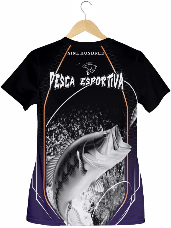 Camiseta Pesca Proteção UV50 Feminina Blusa Manga Curta - Imagem 4