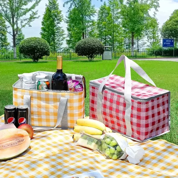 Grande capacidade portátil saco de isolamento térmico cesta de piquenique engrossado oxford pano sacos de mão ao ar livre viagem equipamentos acampamento - Imagem 2