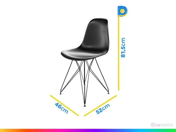 Jogo de Cadeiras de Polipropileno Empório Tiffany Eames Eiffel 2 Peças - Imagem 5