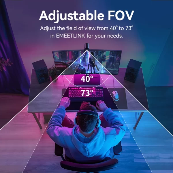 Câmera Web 4K UHD com sensor Sony e microfones duplos com cancelamento de ruído - EMEET S800: Qualidade de imagem e áudio para videochamadas e transmissões ao vivo com HDR Câmera USB para streaming. - Imagem 6