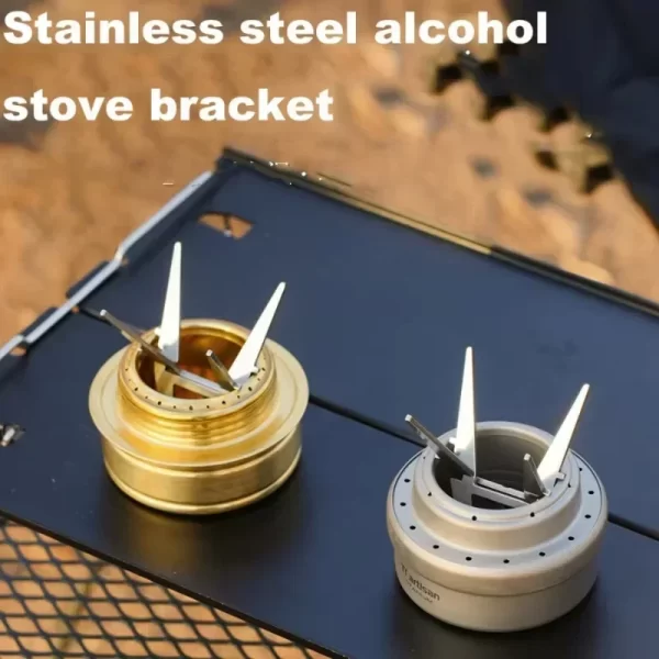 ﻿ Suporte portátil para chaleira de água, fogão a álcool, destacável, quatro cantos, acessórios para acampamento ao ar livre, ferramenta - Imagem 3
