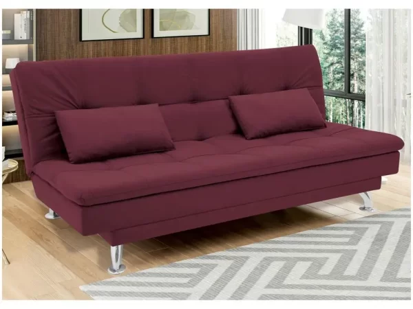 Sofá-cama Casal Reclinável Suede Linoforte Yasmin