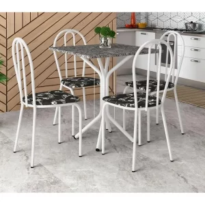 Mesa de Jantar Quadrada com 4 Cadeiras Artefamol
