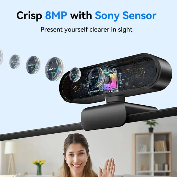 Webcam 4k câmera web com tripé emeet usb computador autofoco streaming câmera com microfones para zoom/equipos/obs/pc/mac/laptop - Imagem 3