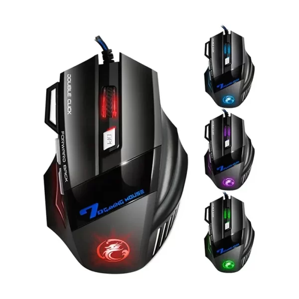 Mouse x7 botão retroiluminado mouse ergonômico 5500 dpi mouse ajustável, adequado para pc laptop desktop mouse