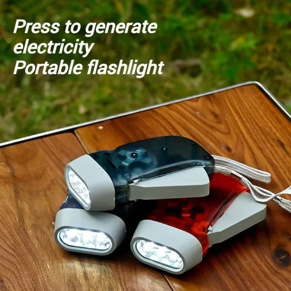 Ao ar livre mini lanterna led mão pressionando energia lanterna manivela carregador luz de bolso para acampamento caminhadas suprimentos - Imagem 3