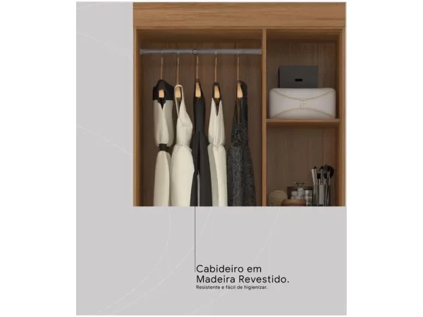 Guarda-roupa Solteiro 2 Gavetas 3 Portas Demóbile Wind - Imagem 4