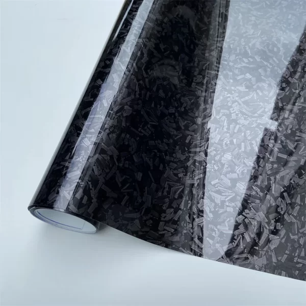 Preto brilhante forjado fibra de carbono vinil carro envoltório fantasma camo auto diy estilo interior adesivos para embrulho da motocicleta - Imagem 3