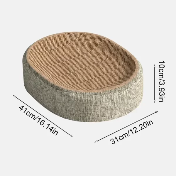 Placa de arranhar para gatos, resistente ao desgaste, sisal, tecido, cama para gatos, 2 em 1, almofada oval para arranhar gatos, tapete de dormir para animais de estimação - Imagem 6