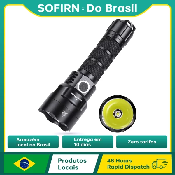 Sofirn C8G 21700 Powerful Tactical Flashlight SST40 2000lm 18650 A lanterna LED de alta potência mais potente do mundo com 2 conjuntos de indicadores de rampa ATR Lanterna para acampamento e caminhada ao ar livre