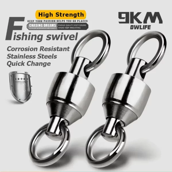 20 ~ 100 pacote de rolamento de esferas giratório anéis sólidos conector de pesca de aço inoxidável água salgada pesca para corrico isca isca