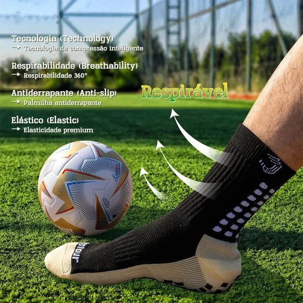 Meias de futebol de cano médio, Meias esportivas masculinas, Meias grossas de treino, Meias de ciclismo confortáveis, 5 Pares - Imagem 5